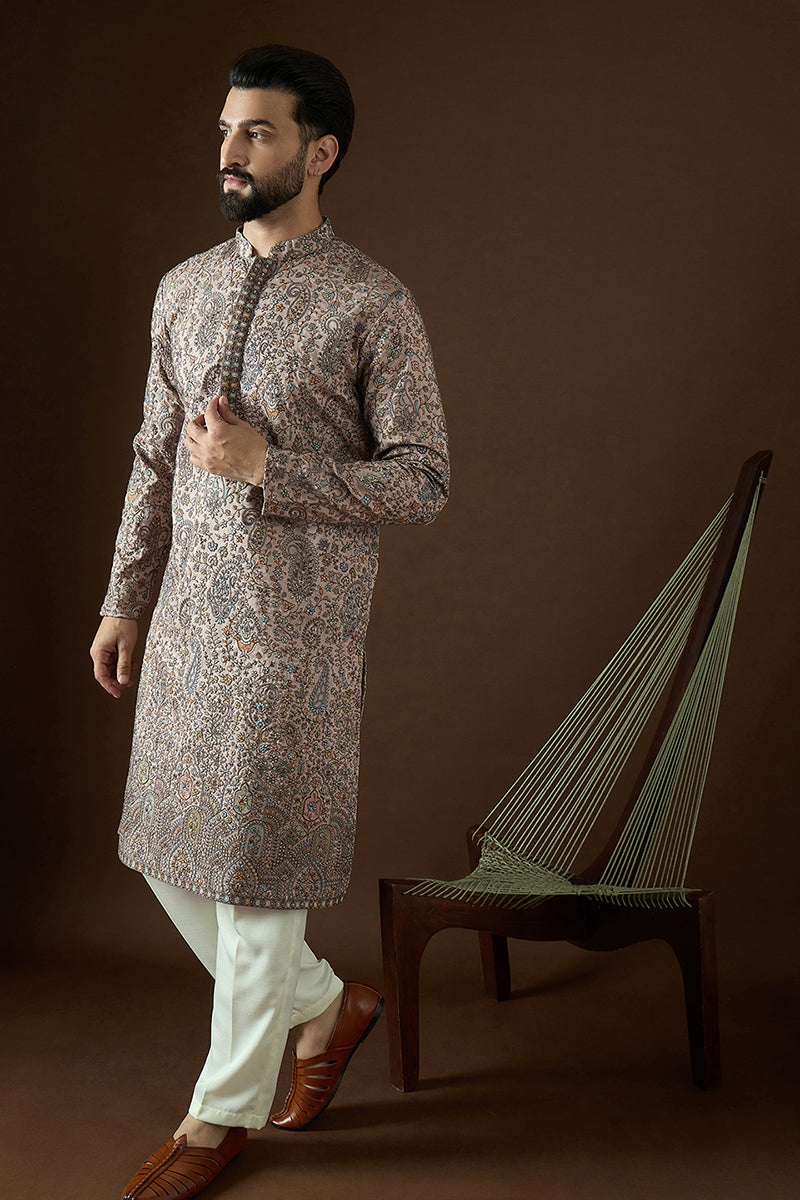 Multi Polyster Solid Embroidered Straight Kurta