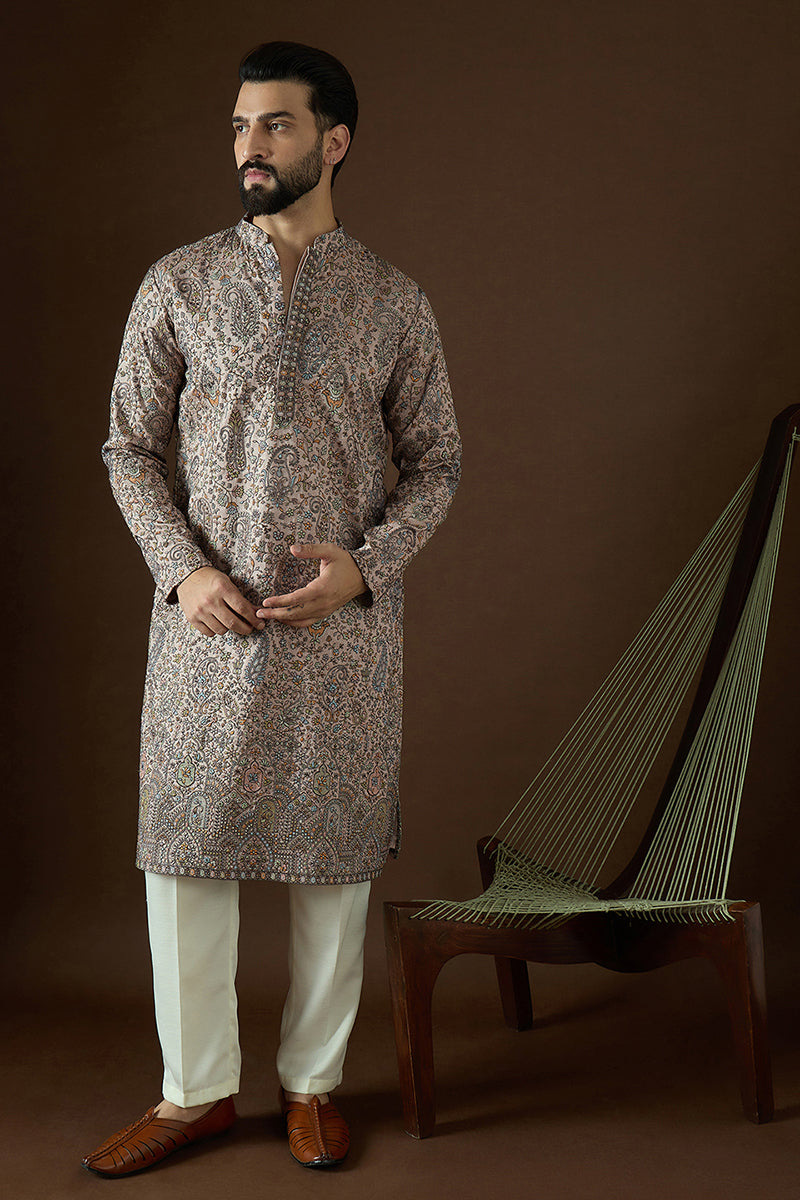 Multi Polyster Solid Embroidered Straight Kurta
