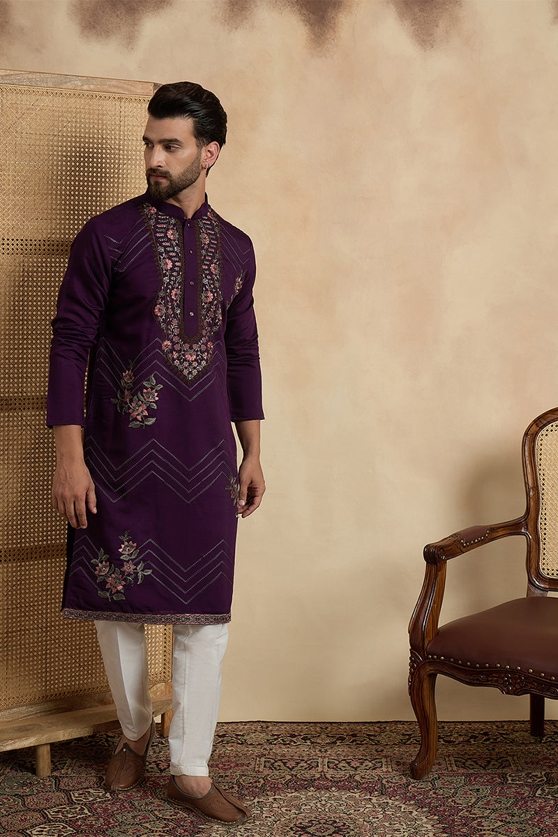 ethnic-bay-mens-violet-silk-blend-solid-embroidered-sequins-kurta-with-trouser-mkset2532
