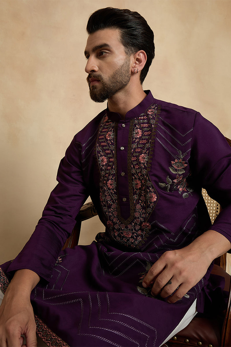 ethnic-bay-mens-violet-silk-blend-solid-embroidered-sequins-kurta-with-trouser-mkset2532