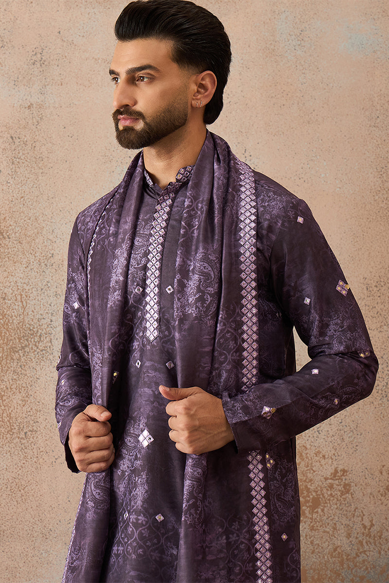 ethnic-bay-mens-purple-silk-blend-ethnic-motifs-printed-mirror-work-kurta-with-dupatta-mkud1033