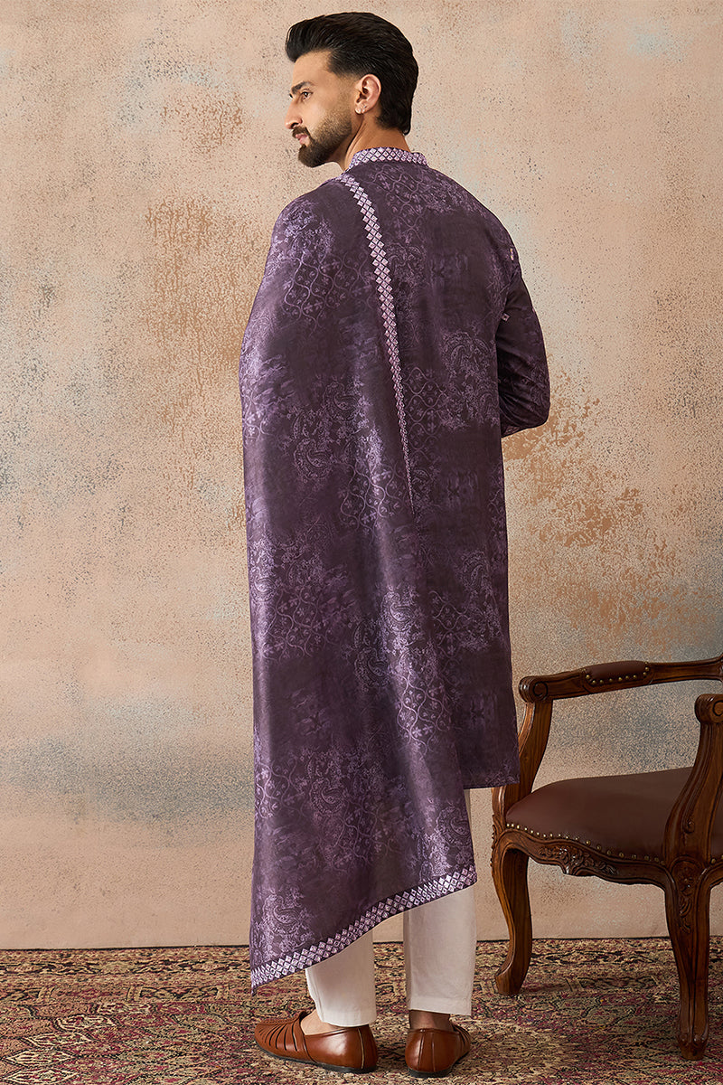 ethnic-bay-mens-purple-silk-blend-ethnic-motifs-printed-mirror-work-kurta-with-dupatta-mkud1033