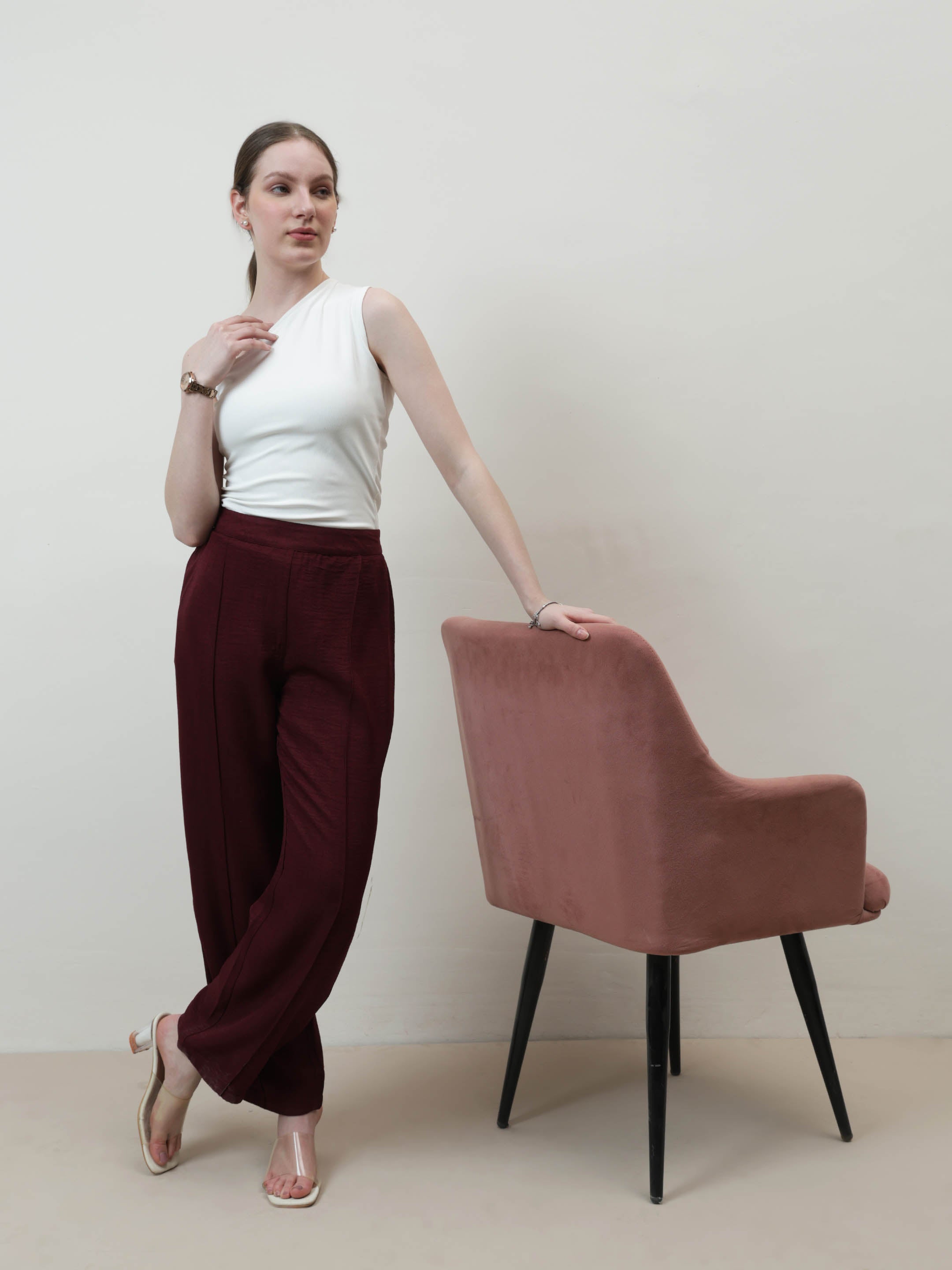 athena immutable women relaxed straight leg easy wash pleated trousers 7