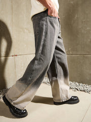 MASCLN SASSAFRAS - Men Grey Ombre Wide Leg Jeans