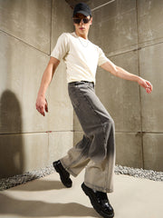 MASCLN SASSAFRAS - Men Grey Ombre Wide Leg Jeans