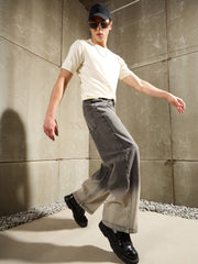 Men Grey Ombre Wide Leg Jeans