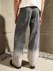 Men Grey Ombre Wide Leg Jeans