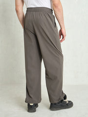 Unisex Dark Grey Piping Detail Baggy Parachute Pants