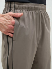Unisex Dark Grey Bottom Color Block Baggy Parachute Pants