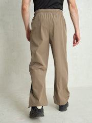 Unisex Taupe Bottom Color Block Baggy Parachute Pants