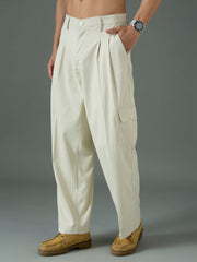 Off White Side Flap Pocket Relax Fit Korean Trouser MASCLN SASSAFRAS