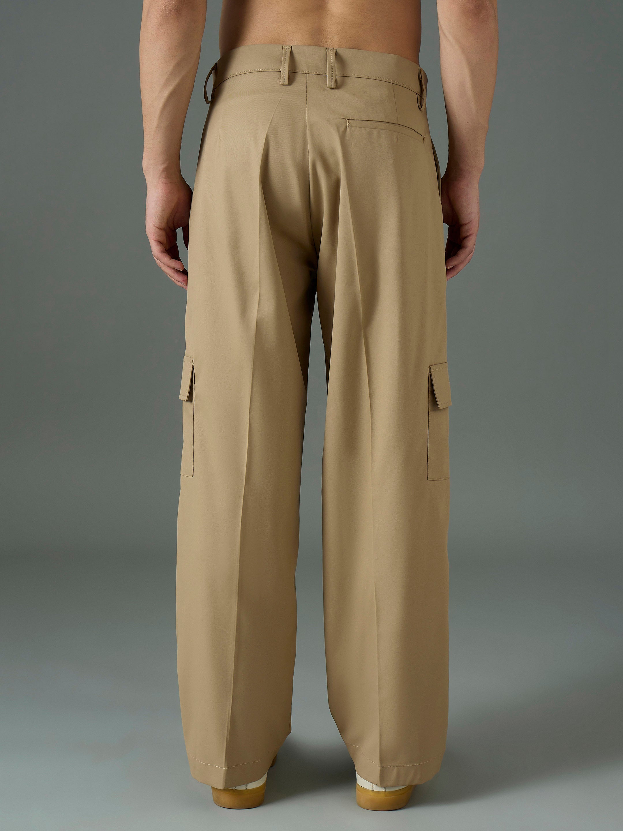 Khaki Side Flap Pocket Relax Fit Korean Trouser MASCLN SASSAFRAS