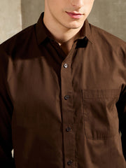 Men Brown Basic Relax Fit Shirt