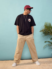 MASCLN SASSAFRAS - Unisex Black Panda Oversize T-Shirt