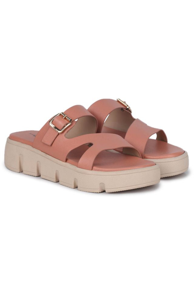 Casual Fashion Open Back Sandal 1 inch Platform Heels