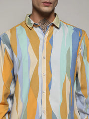Contrast Abstract Print Shirt