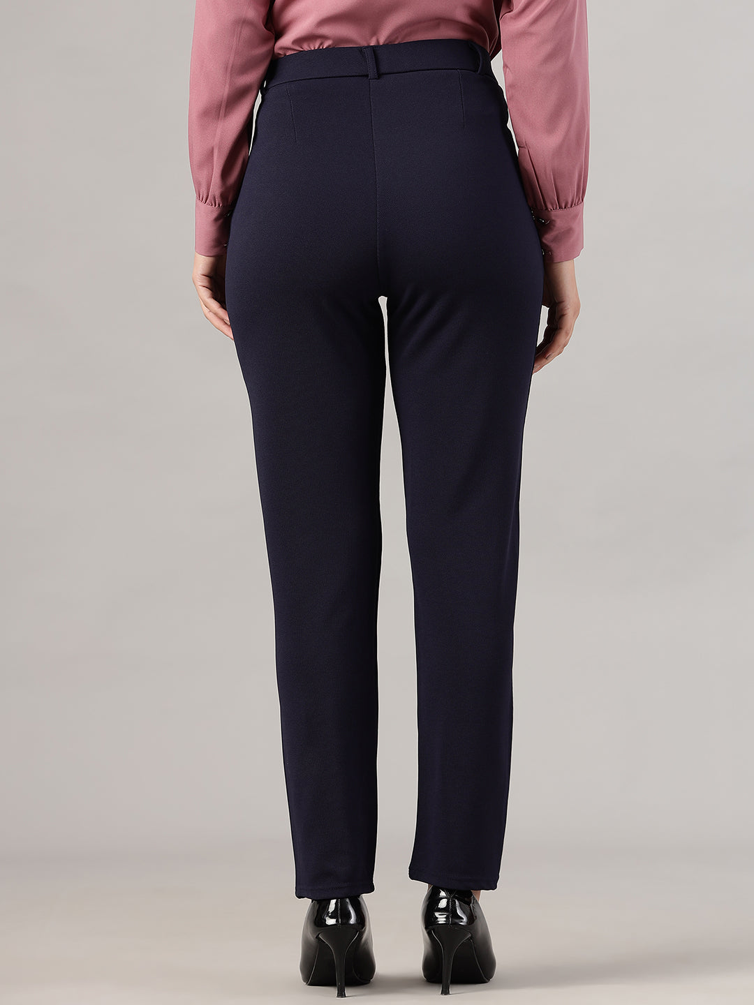 womens work straight high rise wrinkle free formal beige trousers