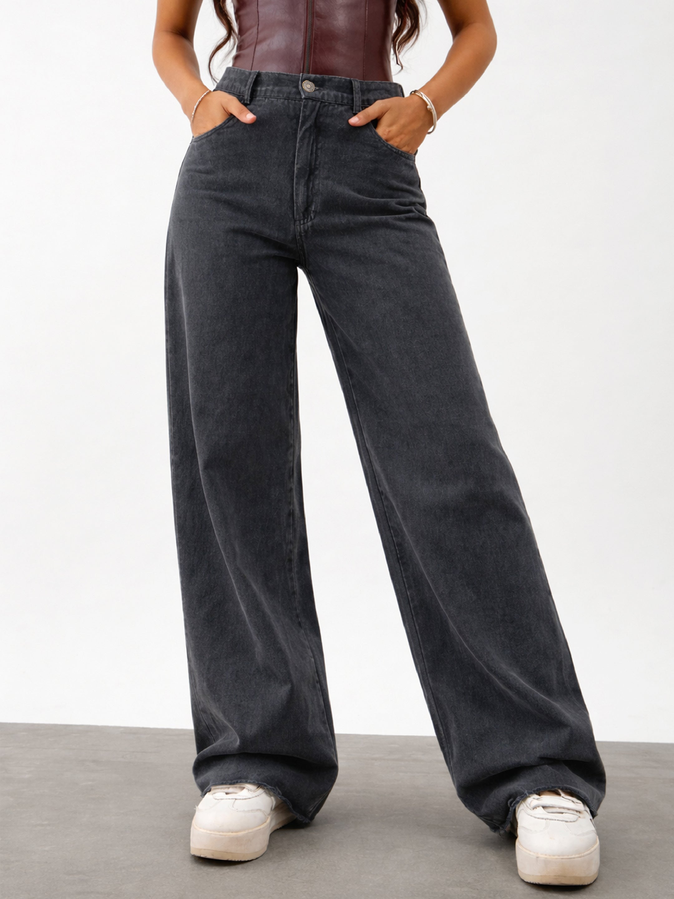 Black Twill Overdyed Straight Fit Pants Noh.Voh 