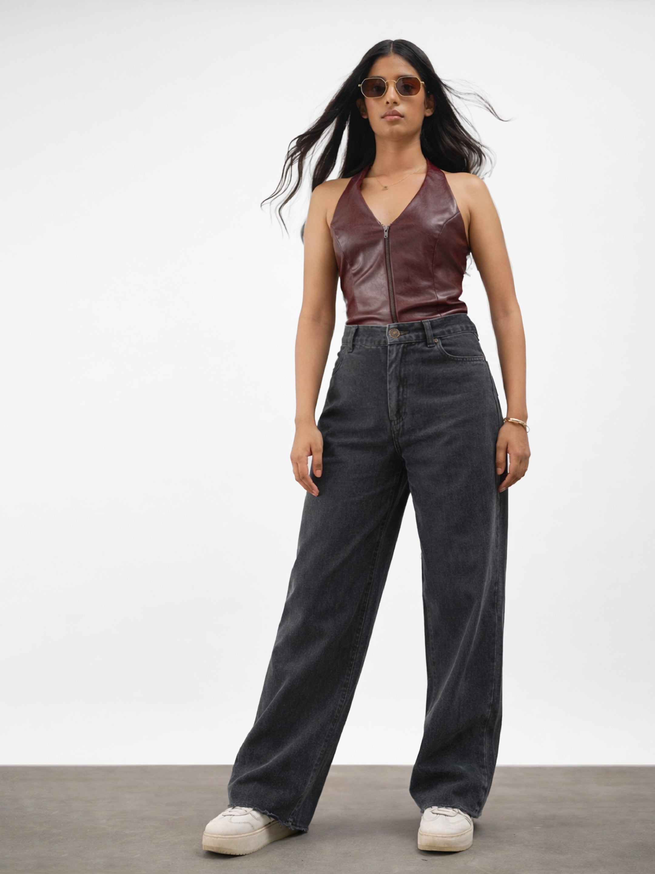 Black Twill Overdyed Straight Fit Pants Noh.Voh 
