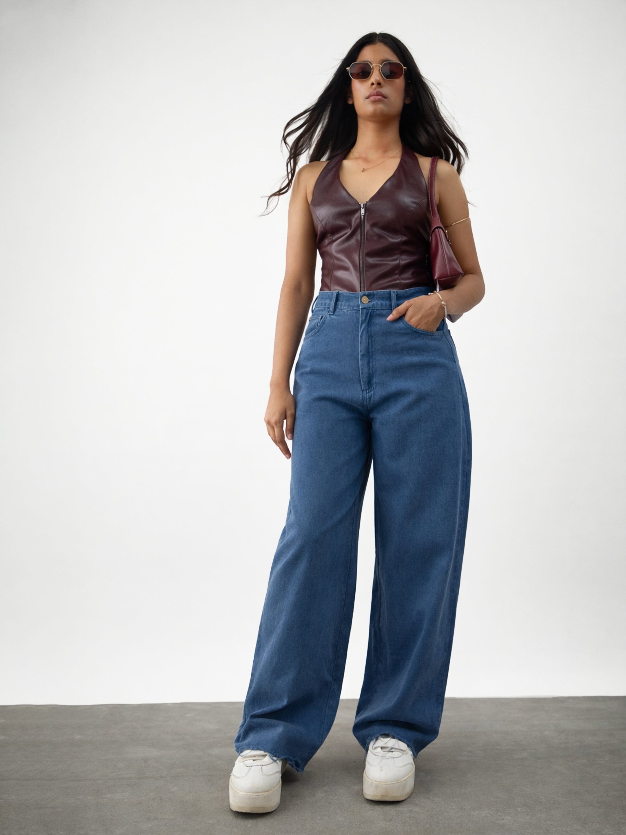 Blue Twill Overdyed Straight Fit Pants Noh.Voh 