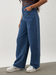 Blue Twill Overdyed Straight Fit Pants Noh.Voh 