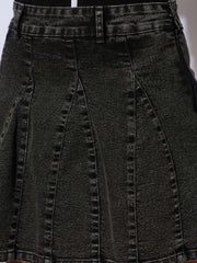 Grils Black Blast Denim Flared Mini Skirt