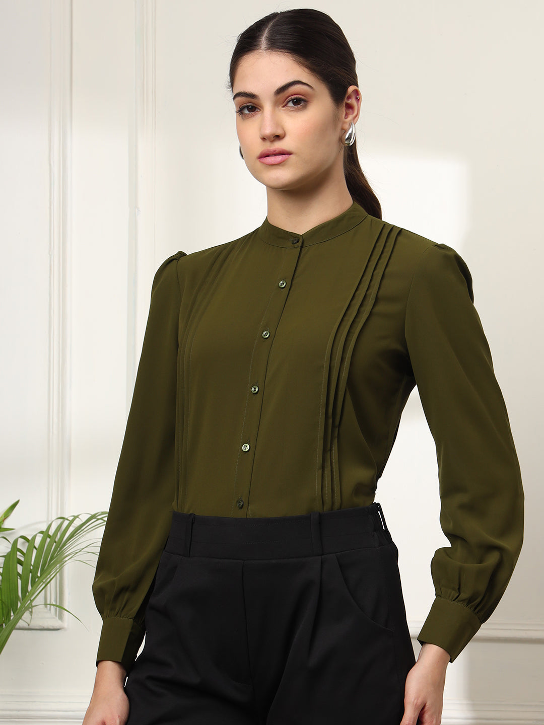 womens pleated formal shirts 4