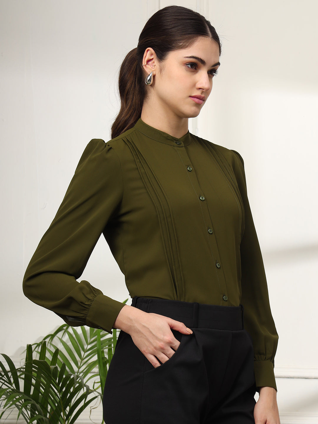 womens pleated formal shirts 4