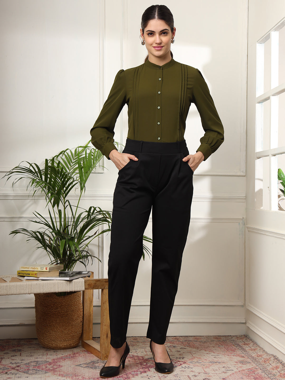 womens pleated formal shirts 4