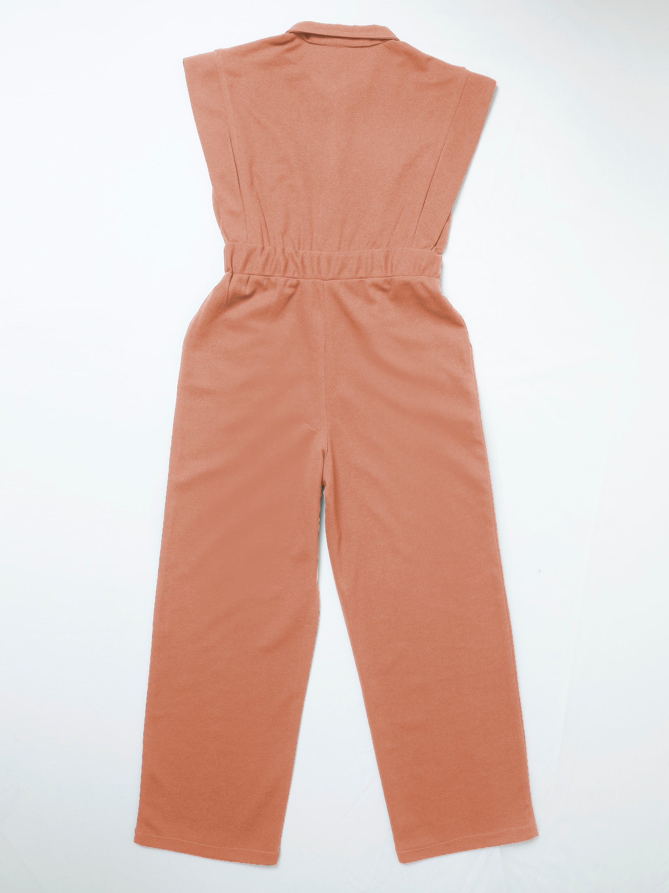 athena girl pink solid jumpsuit