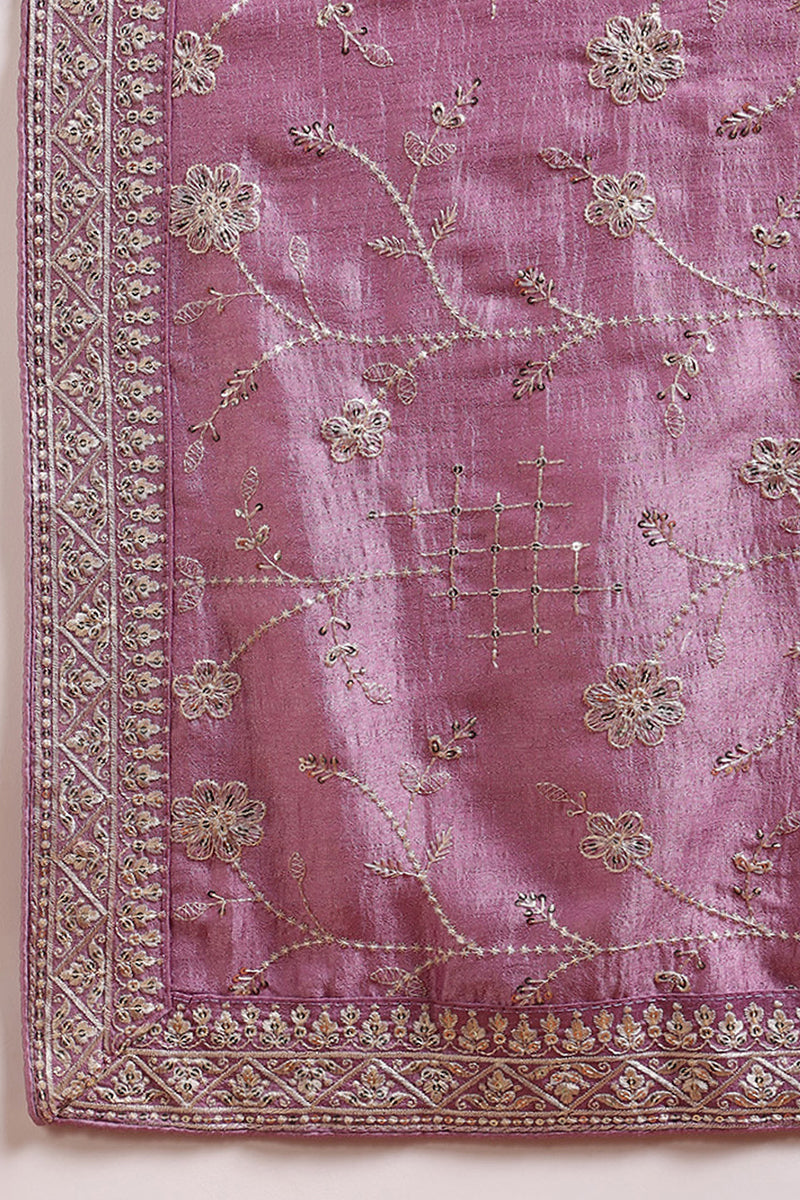lavender silk blend straight kurta pant with dupatta pkskd1898