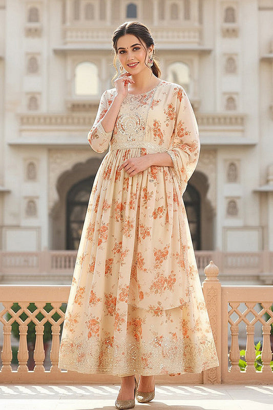 off-white-georgette-floral-printed-flared-suit-set-pkskd2184