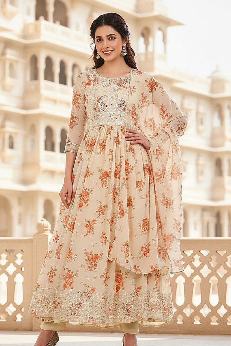 off-white-georgette-floral-printed-flared-suit-set-pkskd2184