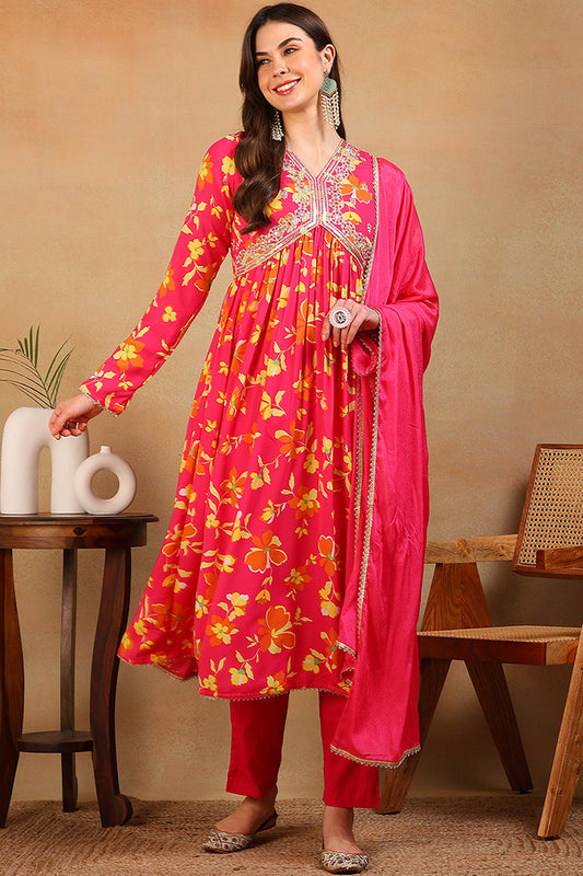 pink-poly-georgette-floral-printed-flared-empire-suit-set-pkskd2194