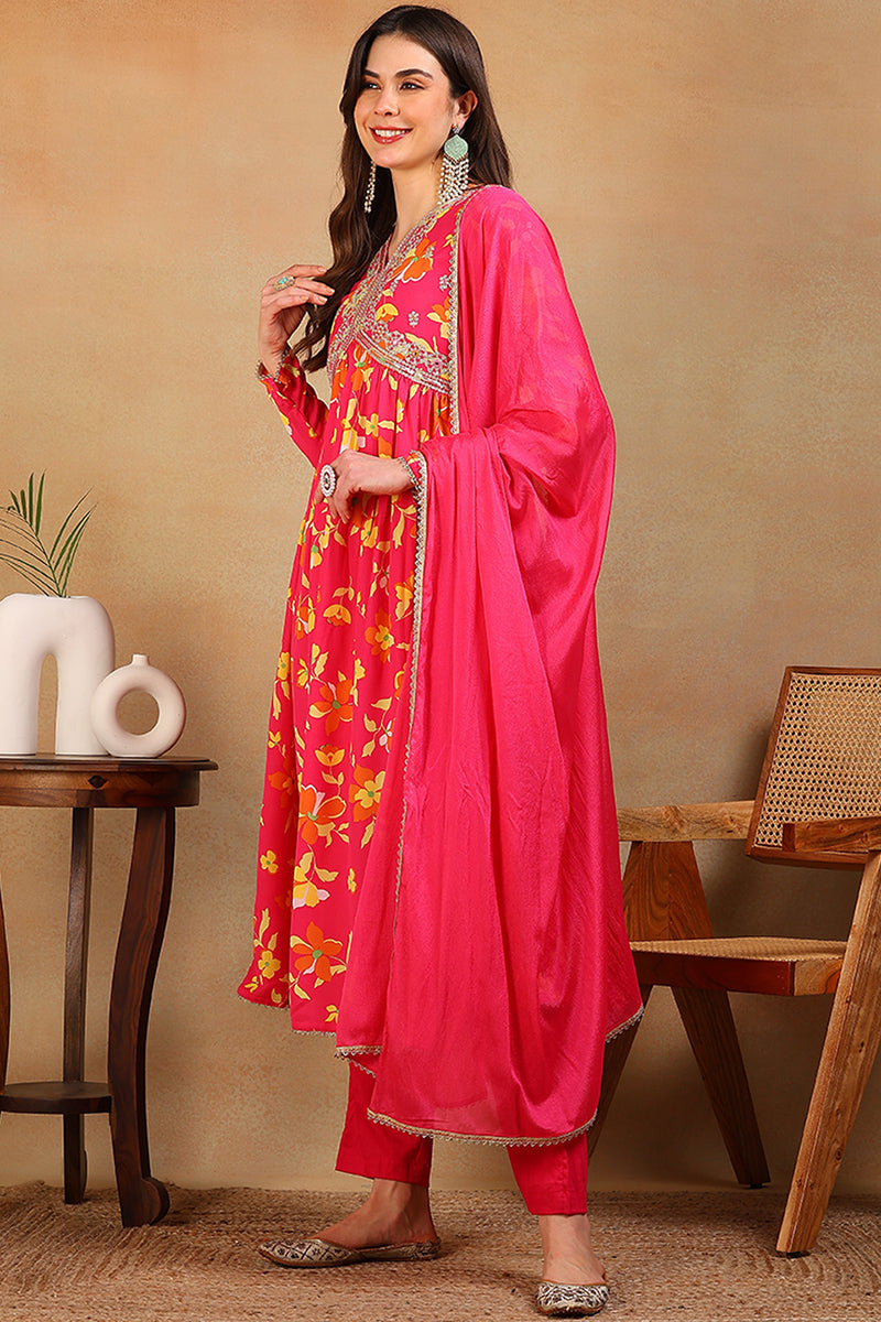 pink-poly-georgette-floral-printed-flared-empire-suit-set-pkskd2194