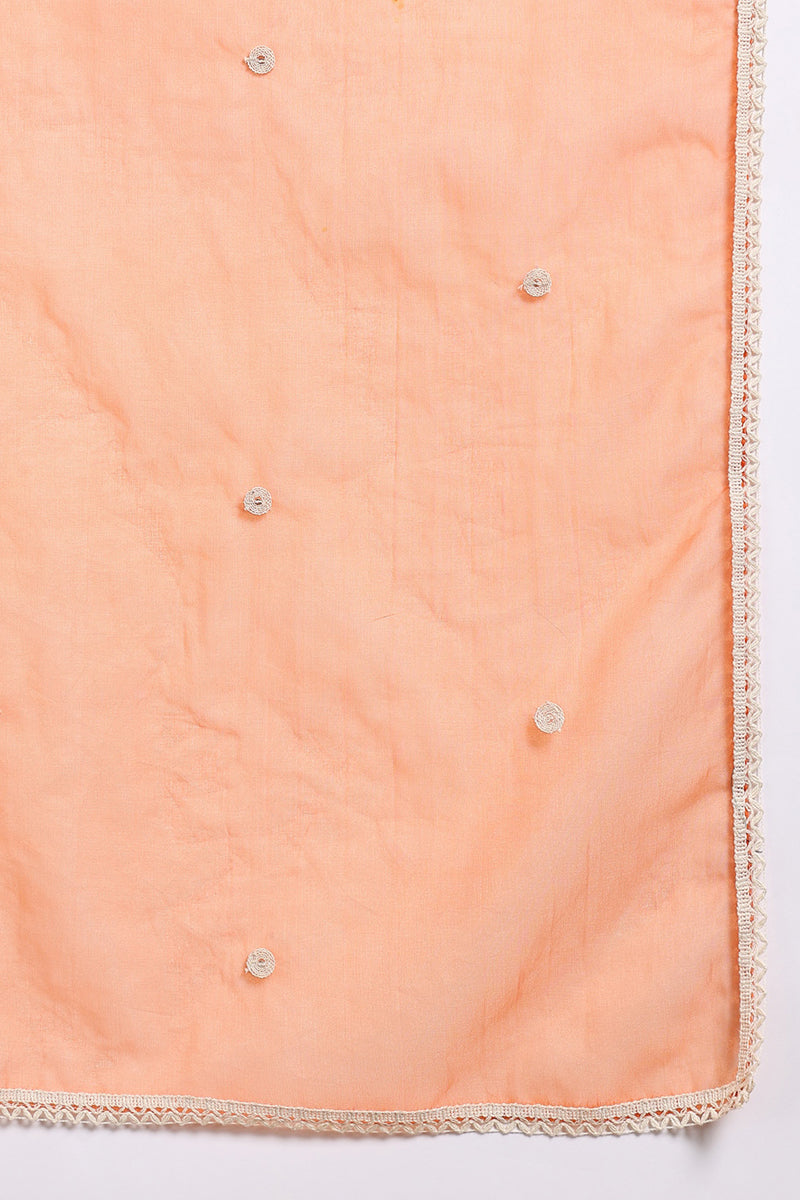 orange silk blend solid embroidered anarkali suit set pkskd2760