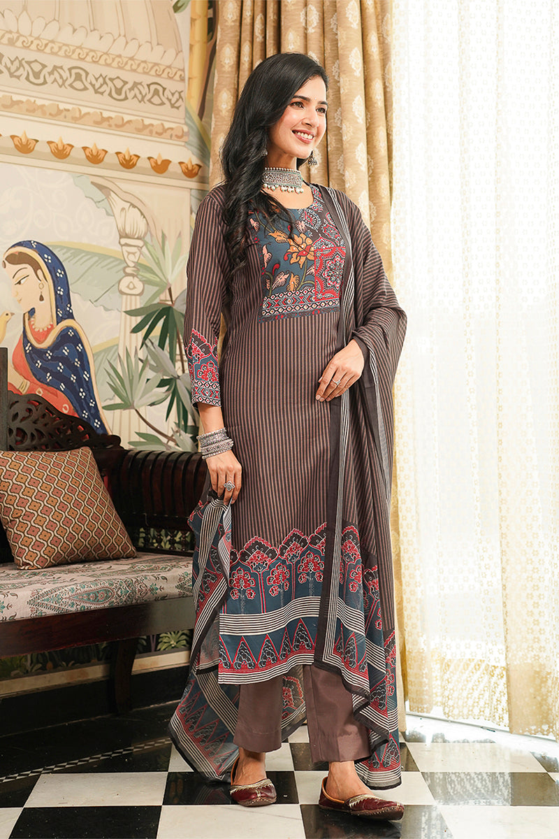 brown-rayon-blend-ethnic-motifs-printed-straight-kurta-trousers-with-dupatta-pkskd3072