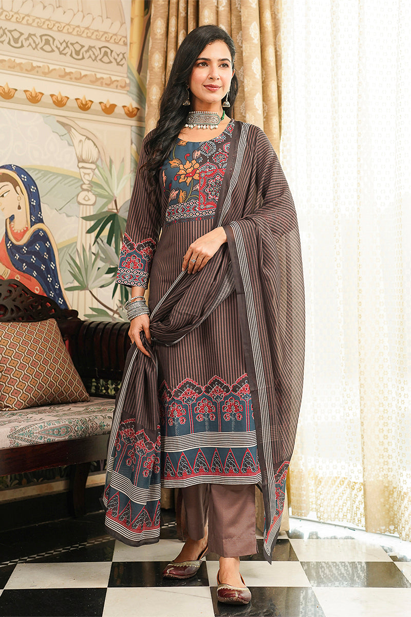 brown-rayon-blend-ethnic-motifs-printed-straight-kurta-trousers-with-dupatta-pkskd3072