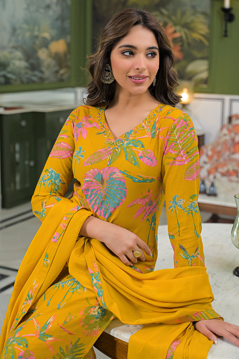 mustard-viscose-rayon-embroidered-straight-kurta-trousers-with-dupatta-pkskd3161