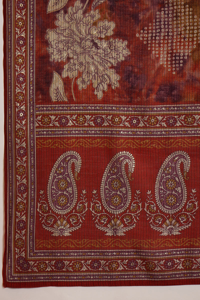 brown-polyester-floral-printed-straight-kurta-trousers-with-dupatta-pkskd3207