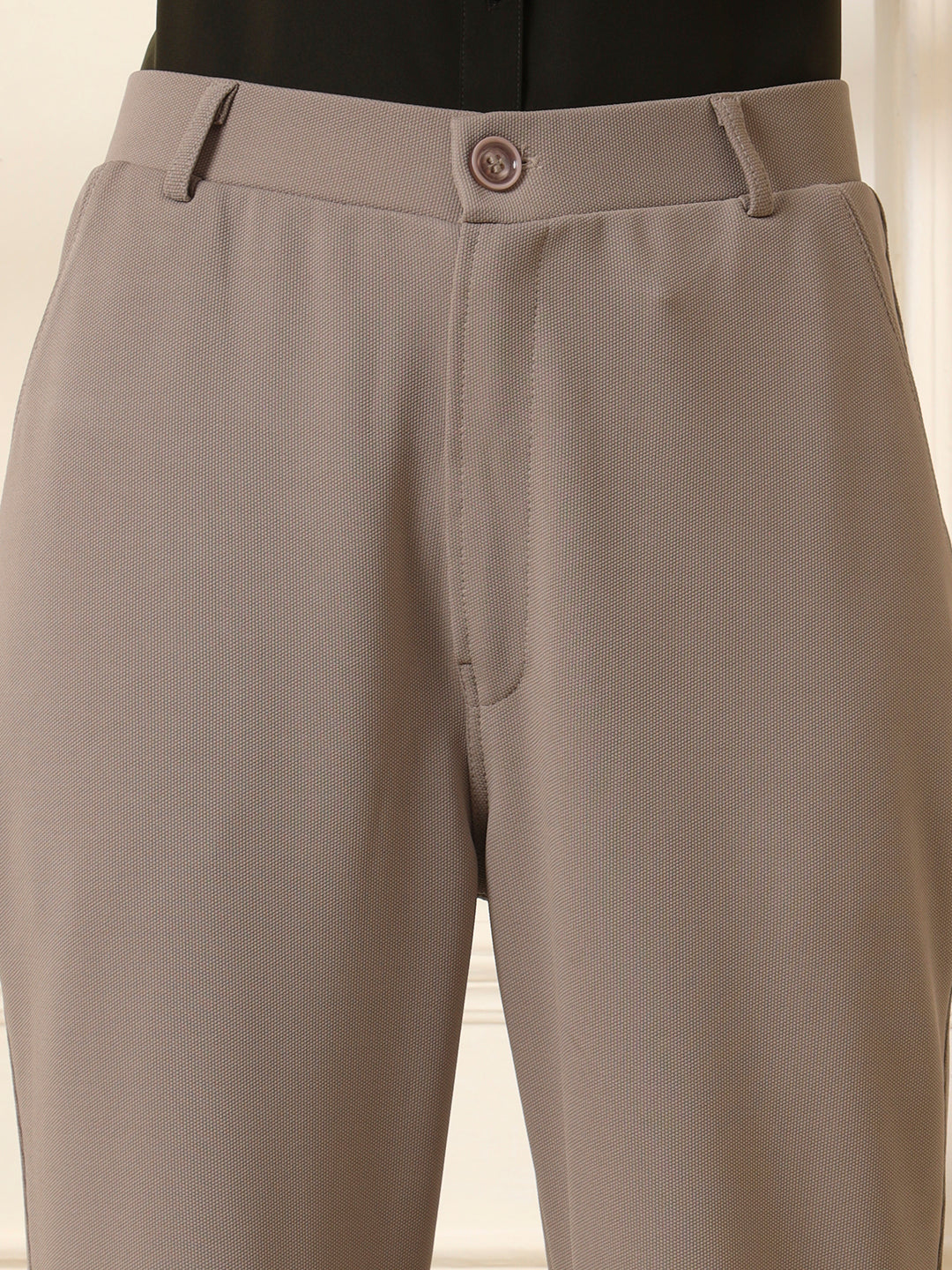 women relaxed slim fit formal trousers