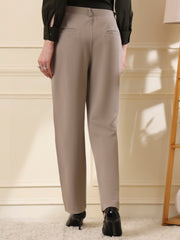 women relaxed slim fit formal trousers