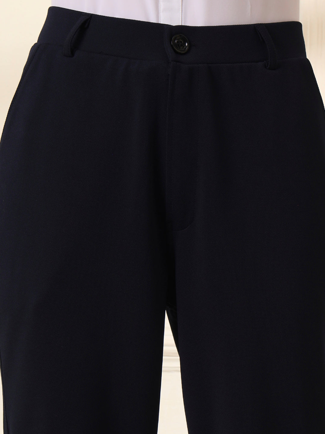 women relaxed slim fit formal trousers
