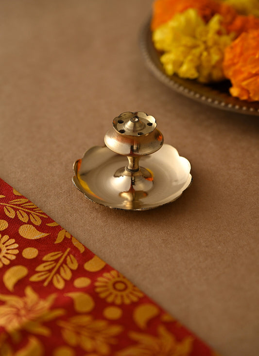 Brass Agarbatti Holder Golden 1.5 Inches 1 Piece