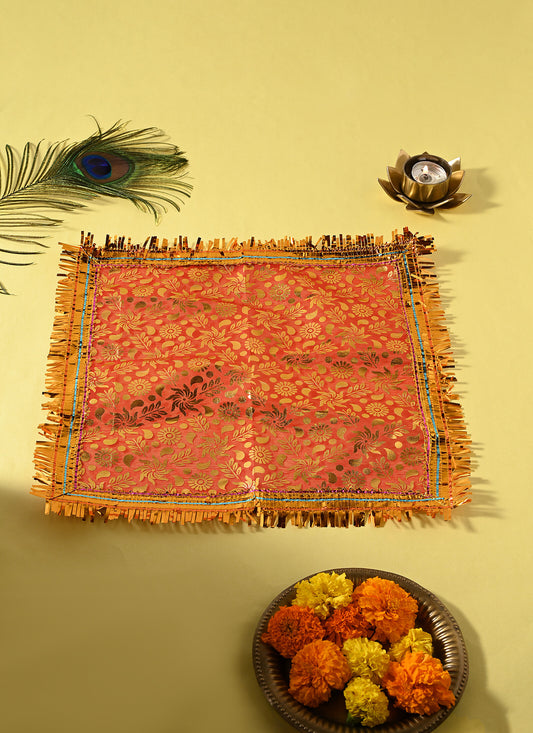 Chunri Kalash Swastik Red 12x12 Inches