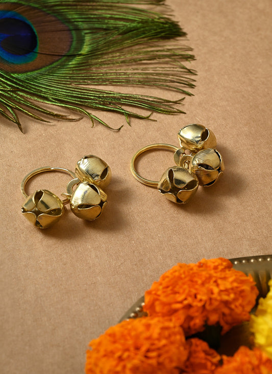 Ghungroo Ring Golden 2 Piece