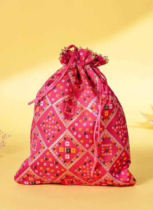 Potli Gota Patti Bandhani Rani 17X23 Centimeter 1 Piece
