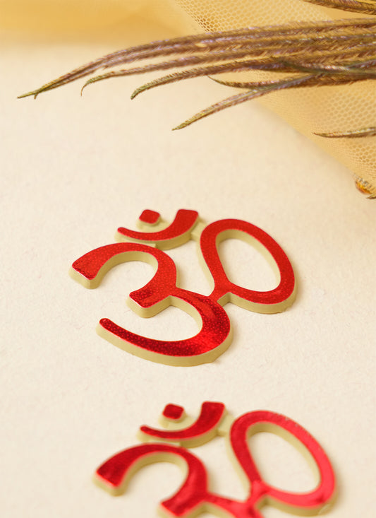 Sticker Om Red 1 Pair