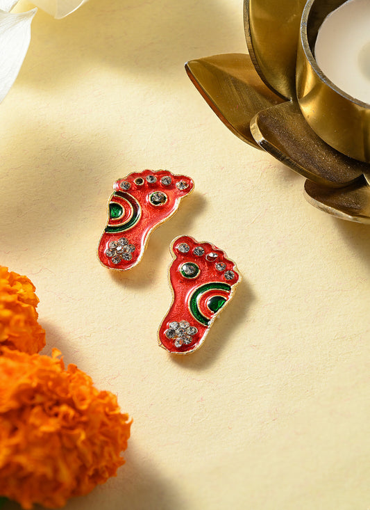 Pagla Laxmi Paduka Red 1.5 Inches 1 Pair