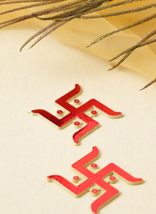 Sticker Swastik Red 1 Pair